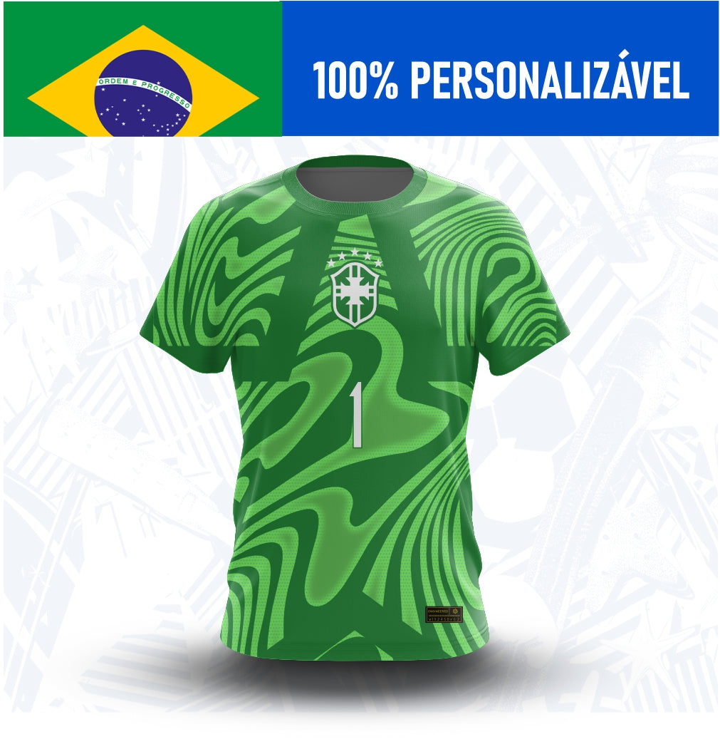 Camisa Brasil Goleiro 1 Personalizada Copa 2026 - Frente - Joga o Manto