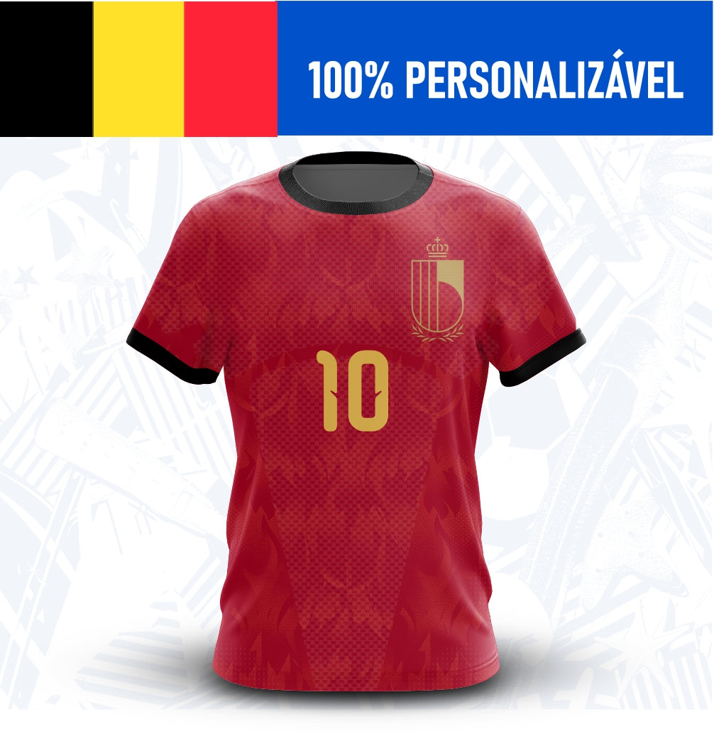 Camisa Bélgica Personalizada Copa 2026 - Frente - Joga o Manto