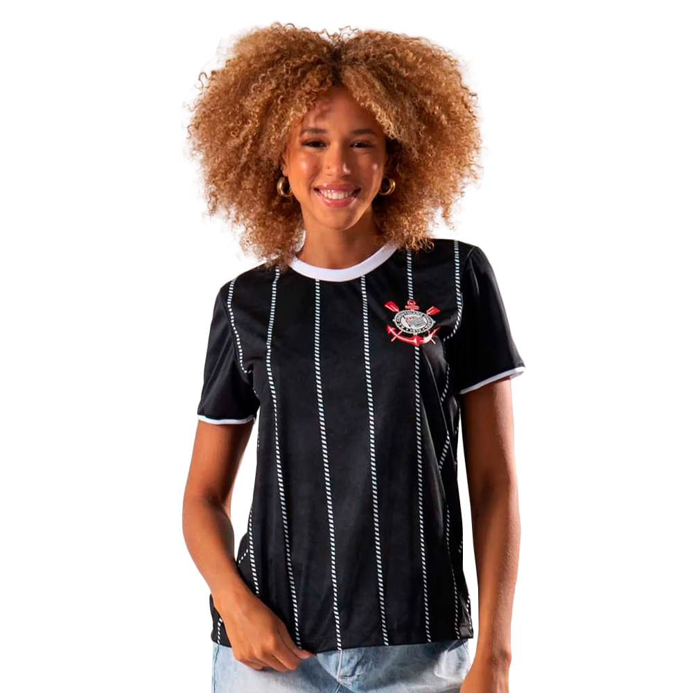 Camiseta Corinthians Corinto Feminina Casual