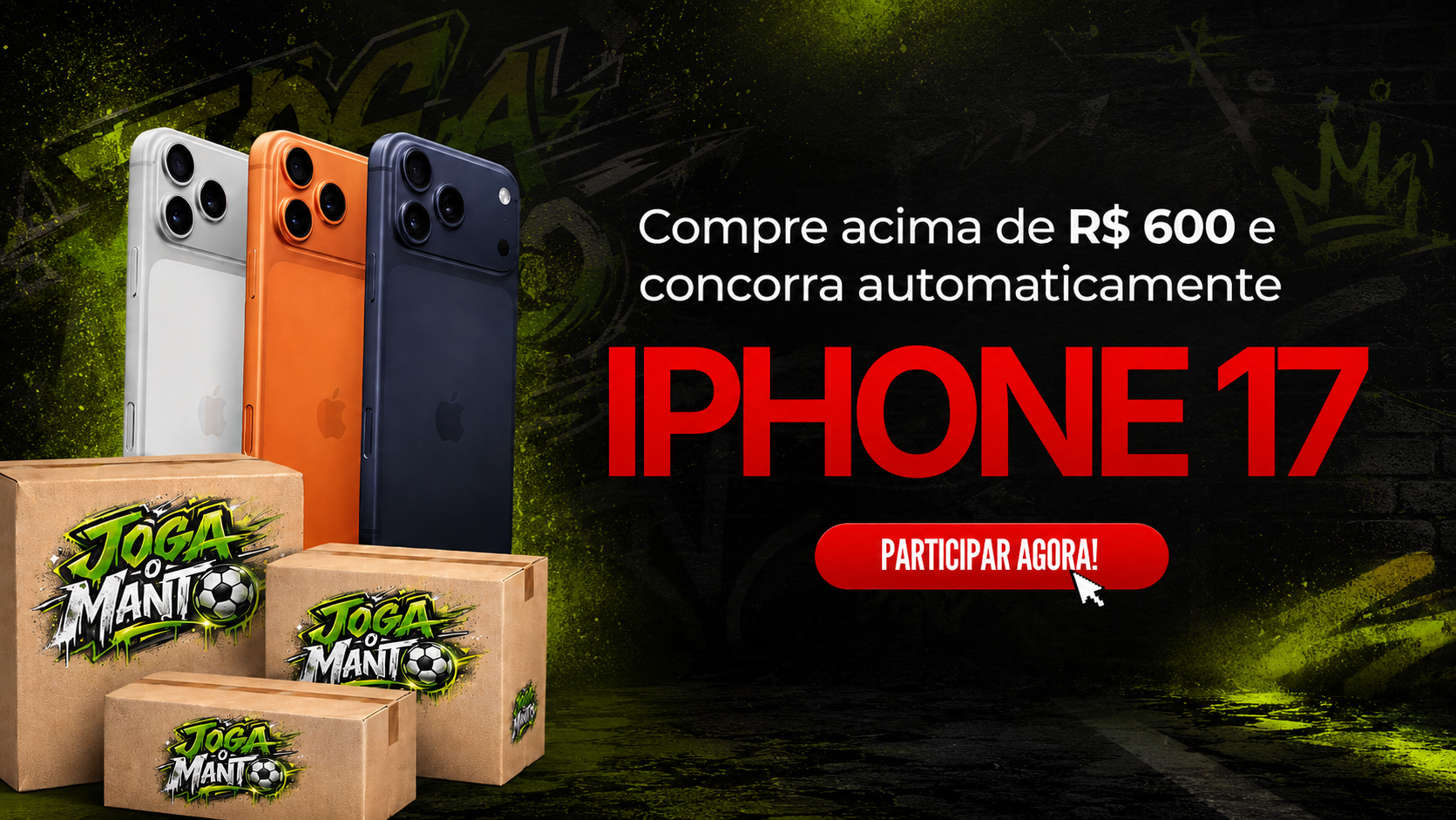 Sorteio iPhone 17 — compre R$600+ e concorra