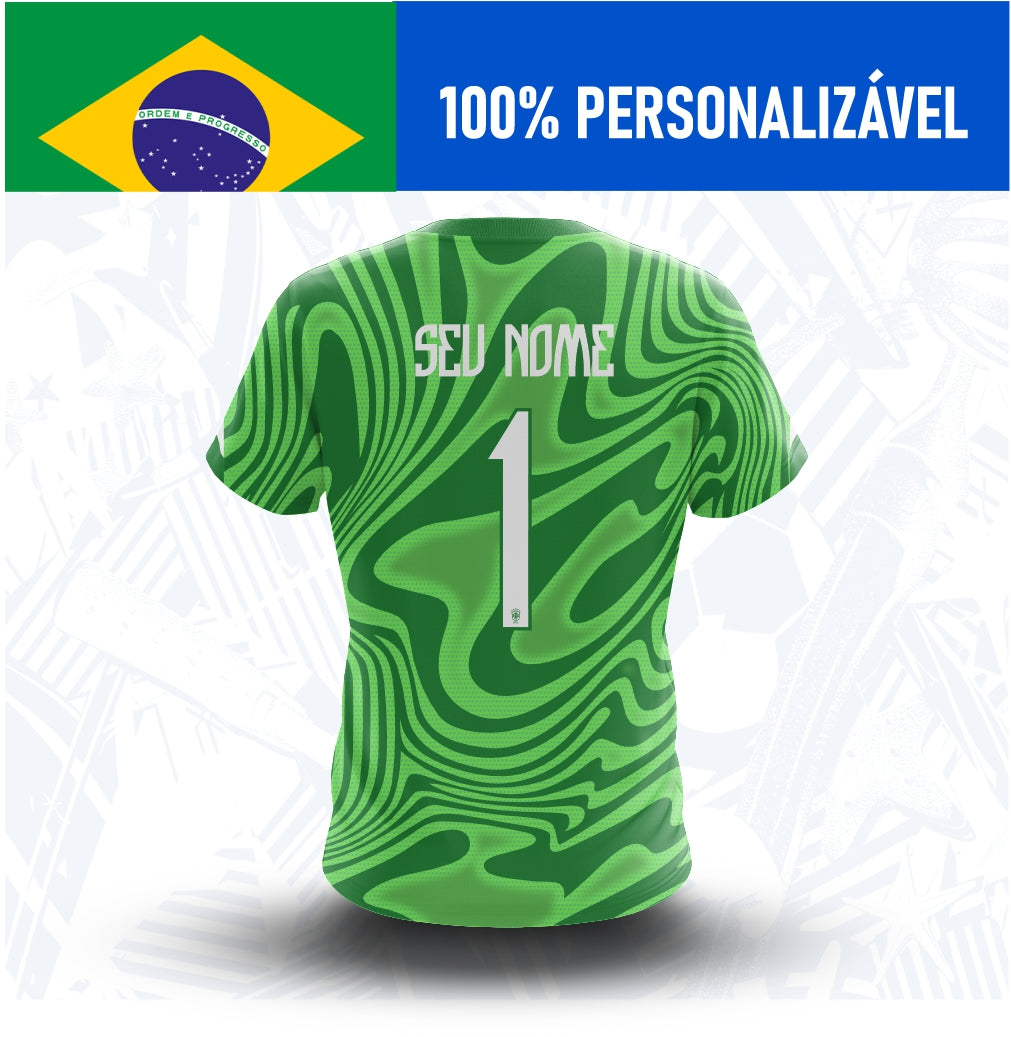 Camisa Brasil Goleiro 1 Personalizada Copa 2026 - Costas - Joga o Manto