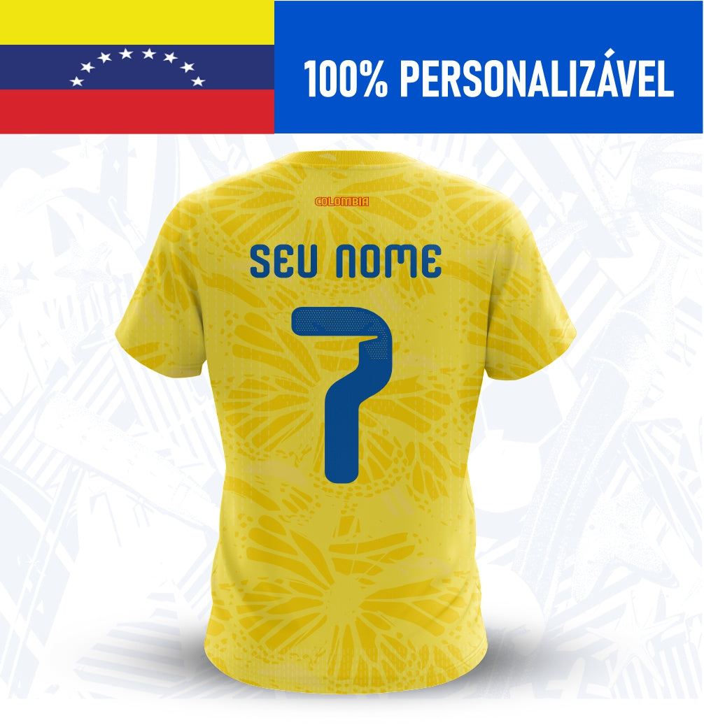 Camisa Colômbia Personalizada Copa 2026 - Costas - Joga o Manto