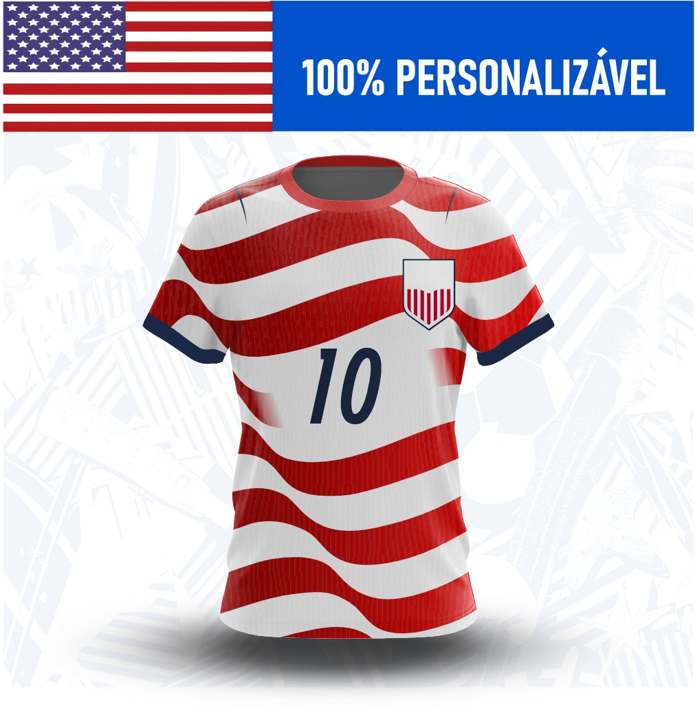Camisa Estados Unidos Personalizada Copa 2026 - Frente - Joga o Manto