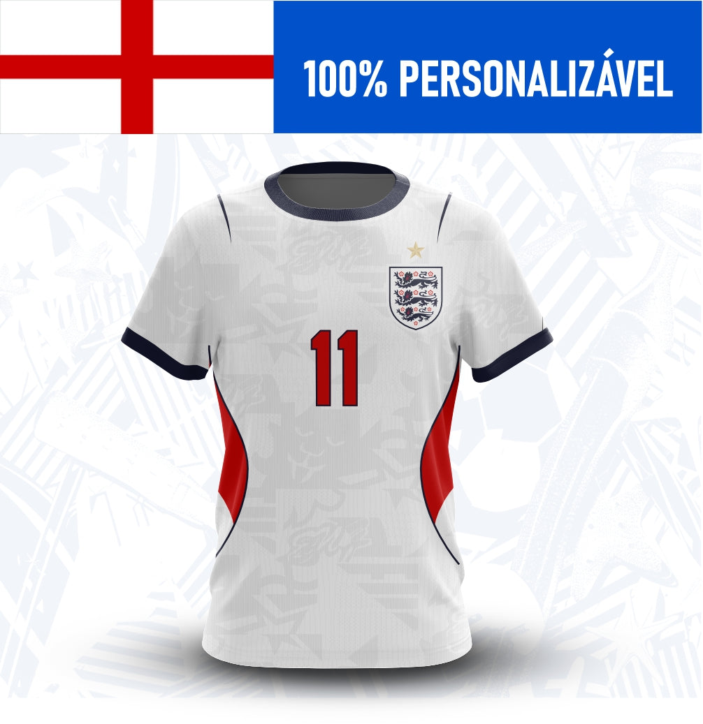 Camisa Inglaterra Personalizada Copa 2026 - Frente - Joga o Manto