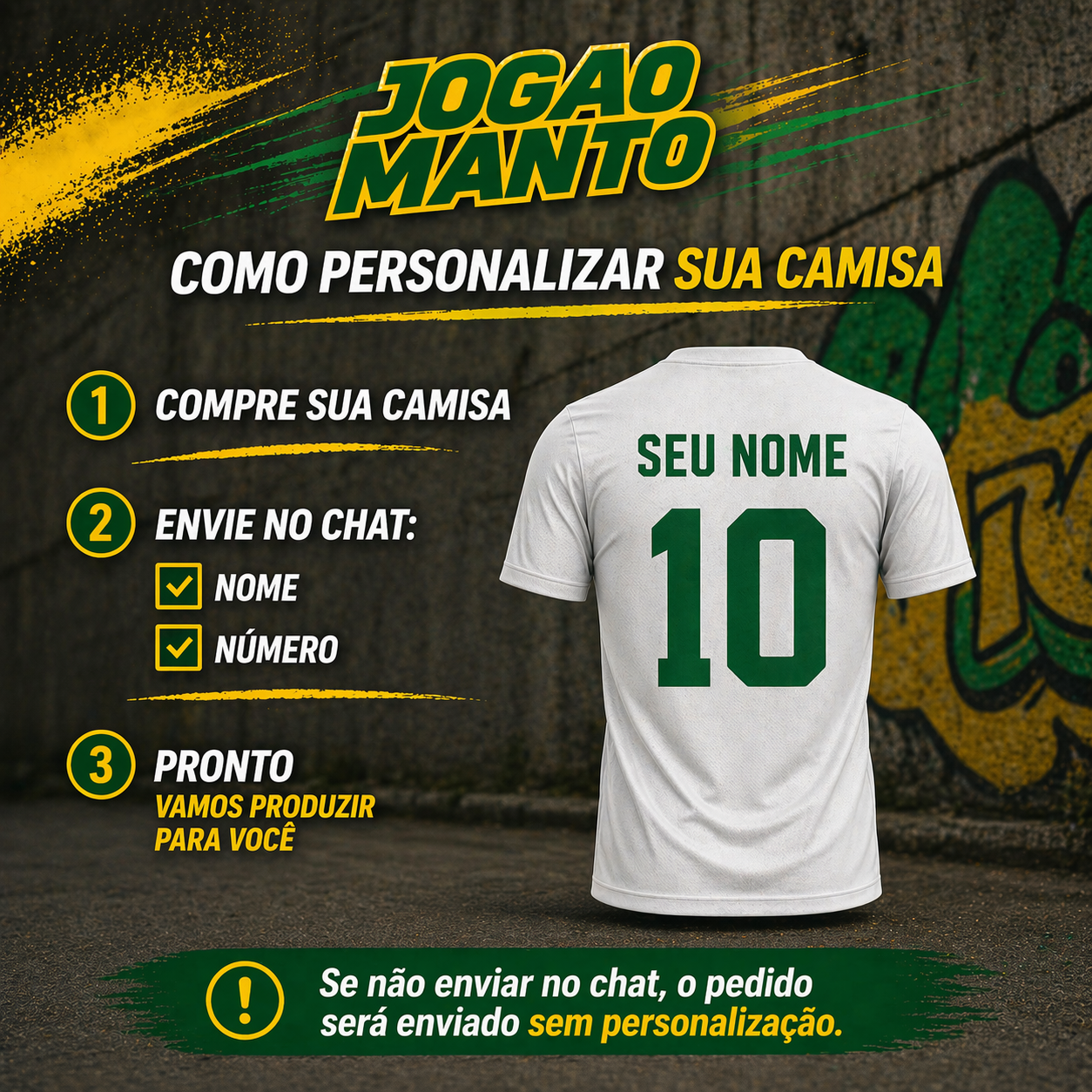 Camisa Brasil Goleiro 3 - Personalização com Nome e Número - Joga o Manto